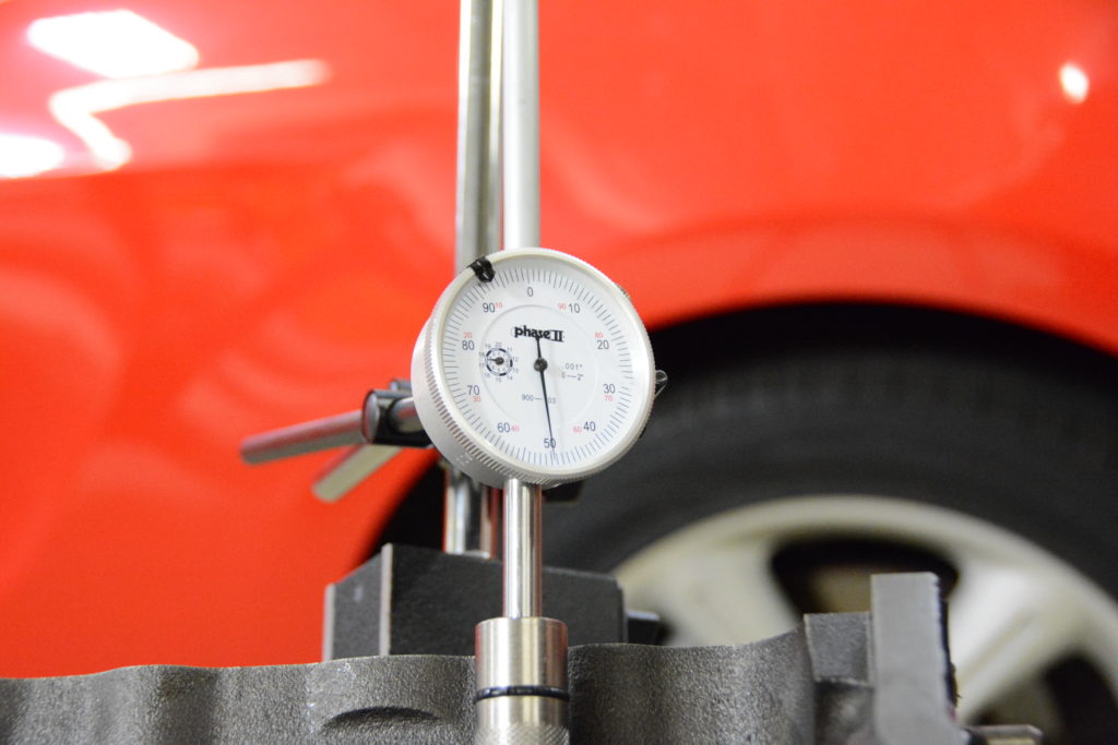 Step 3: Roll the cam forward, past max lift to .50 after and take a degree reading. 